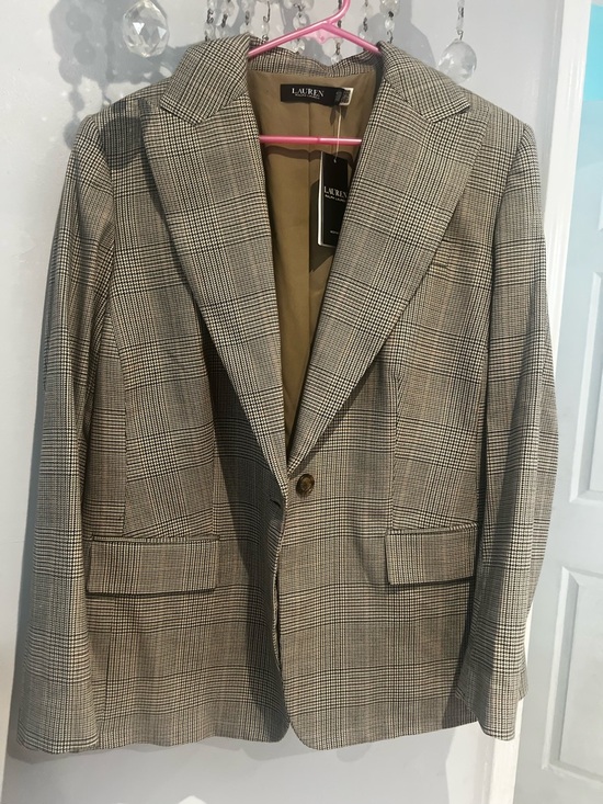 Ralph Lauren Jackets & Blazers - RALPH LAUREN WOMEN'S  GLEN PLAID COTTON-BLEND TWILL BLAZER NWT